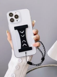 透明手機殼帶腕帶 - 黑色 - 查看 1