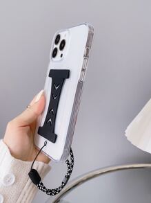 透明手機殼帶腕帶 - 黑色 - 查看 2