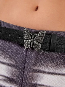 Cinturón con hebilla con mariposa - Negro - Ver 2