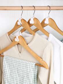 10pcs Clothes Hanger Connector Hooks,Magic Hanger Hooks,Heavy Duty Cascading Connection Hooks,Space Saving Hanger Extenders Clips,For Clothes,For Organizer Closet - White - View 5