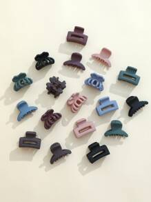 18入組實心髮卡，休閒款 - 彩色 - 查看 1