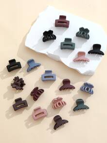 18入組實心髮卡，休閒款 - 彩色 - 查看 2