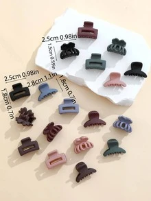 18入組實心髮卡，休閒款 - 彩色 - 查看 3