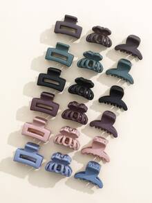 18入組實心髮卡，休閒款 - 彩色 - 查看 5