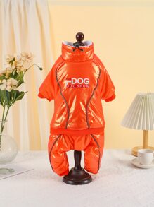 FDOG 1pc Letter Graphic Pet Coat - Orange - View 1