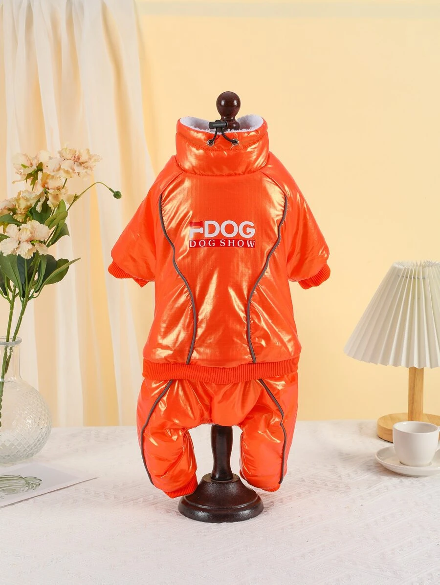 FDOG 1pc Letter Graphic Pet Coat - Orange - View 1