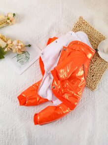 FDOG 1pc Letter Graphic Pet Coat - Orange - View 2