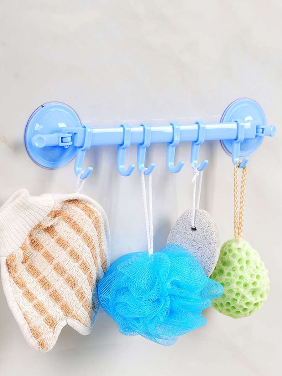 1pc Wall Mounted Bathroom Storage Hook - Blue - View 1