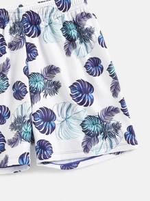 小男童熱帶圖案沙灘泳裝 - 藍白色 - 查看 5