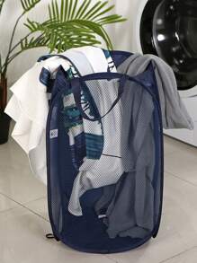 1pc Dirty Clothes Basket Large Dirty Clothes Organizer Basket Kids Dirty Clothes Basket Grid Laundry Basket Home Foldable - Multicolor - View 2