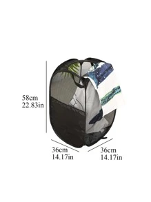 1pc Dirty Clothes Basket Large Dirty Clothes Organizer Basket Kids Dirty Clothes Basket Grid Laundry Basket Home Foldable - Multicolor - View 3