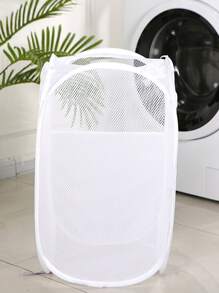 1pc Dirty Clothes Basket Large Dirty Clothes Organizer Basket Kids Dirty Clothes Basket Grid Laundry Basket Home Foldable - Multicolor - View 4