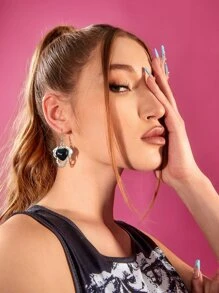 Heart Decor Western Dragon Drop Earrings - Multicolor - View 3