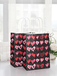 1入組愛心圖案禮品包裝袋 - 彩色 - 查看 1