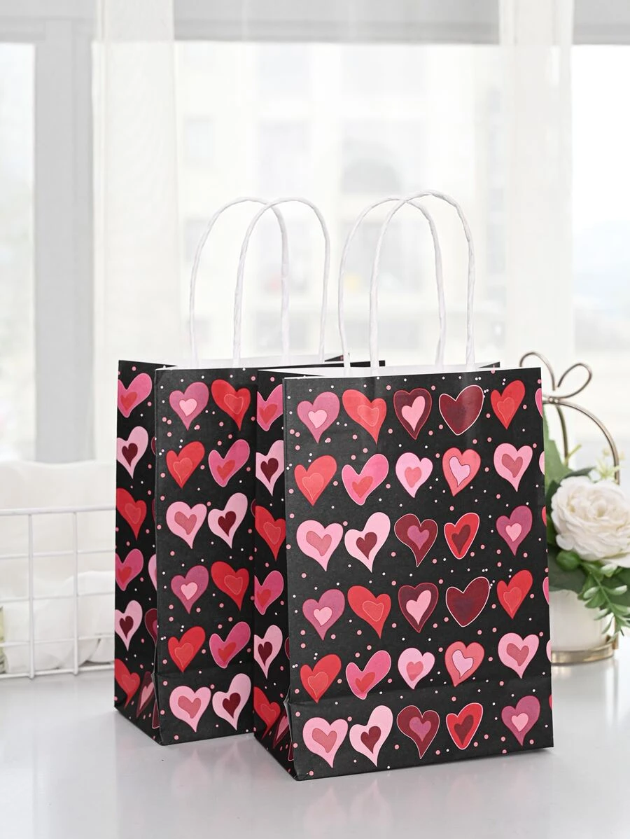 1入組愛心圖案禮品包裝袋 - 彩色 - 查看 1