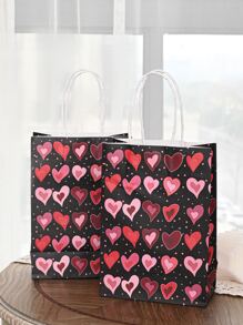 1入組愛心圖案禮品包裝袋 - 彩色 - 查看 3