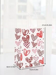 1pc Heart Print Gift Wrapping Bag - Multicolor - View 2