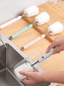 1pc Long Handle Random Color Cleaning Brush - Multicolor - View 1