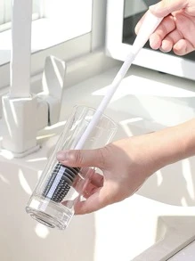 Cup Brush Cup Scrubber Glass Cleaner Kitchen Cleaning Tool Long Handle Drink Wineglass Bottle Glass Cup Cleaning Brush - Multicolor - View 3