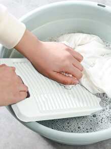 1pc Solid Color Portable Washboard - White - View 3