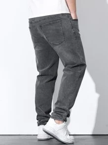 Manfinity Men Plus Slant Pocket Jeans - Grey - View 2