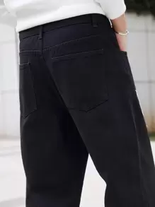 Manfinity EMRG Nam Bông Ngôi sao Đã vá Lỏng lẻo phù hợp Quần jean - màu đen - Xem 3