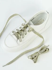 Metal Band Shoe Lace, Perfect For Party And Fashion Accessory - Gold - View 2