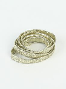 Metal Band Shoe Lace, Perfect For Party And Fashion Accessory - Gold - View 3