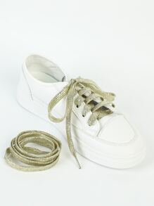 Metal Band Shoe Lace, Perfect For Party And Fashion Accessory - Gold - View 6