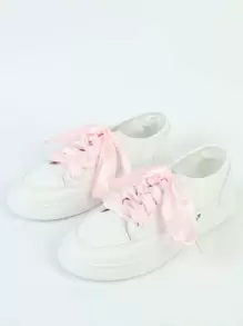 Dây giày dẹt lụa hồng 120cm, thích hợp để trang trí dây buộc giày - Hồng - Xem 2