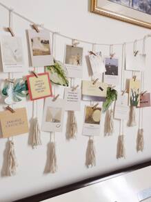 1pc Hanging Tassel Photo Wall Decor,Home Decor ,Room Decor,Wall Decor - Multicolor - View 6