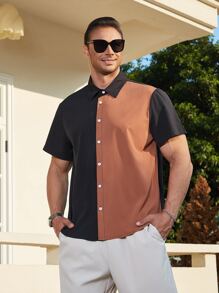 Manfinity Men Plus Two Tone Shirt - Multicolor - View 5