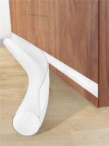 1 Pieza (3 Segmentos/pieza) Tira De Sellado De Puerta De Borde Inferior Al Azar De Un Solo Color (blanco) Para Borde Inferior Y Lateral De La Puerta - Blanco - Ver 3