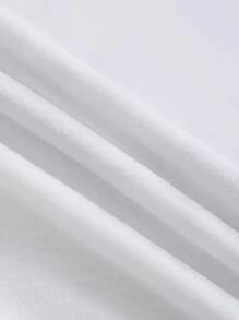 SHEIN LUNE Floral & Wings Print Tee - White - View 4