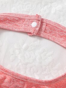 Bebé Vestido halter tejido jaspeado fruncido - Rosa - Ver 3