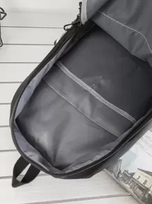 peach tree 简约纯色尼龙背包，带桃树钥匙扣，圣诞男士包，度假旅行必备品，爸爸礼物，书包，大容量旅行背包，运动包，笔记本电脑包，书包，趣味礼物包，男朋友礼物，节日必备品，露营旅行包，夏季返校沙滩包，沙滩笔记本电脑包，运动生活，夏季包 - 灰色 - 查看 7