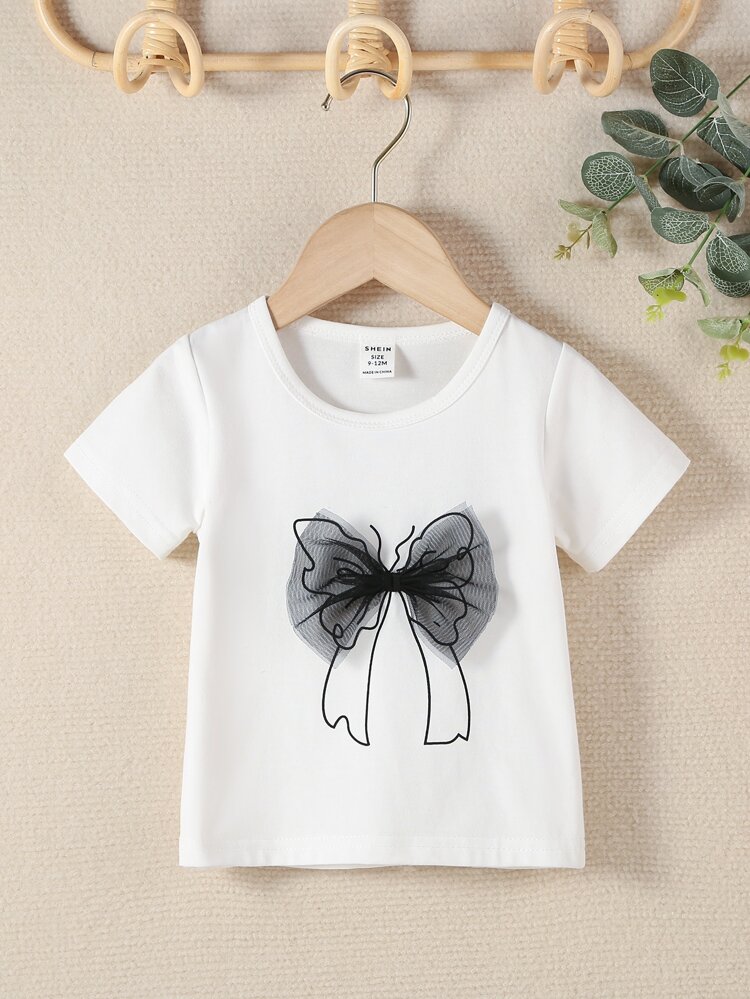 Baby Girl Bow Print Tee