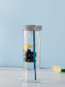 1入組透明便攜草編平底無腳杯 - 藍色 - 查看 5