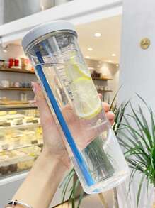 1入組透明便攜草編平底無腳杯 - 藍色 - 查看 6