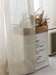 1 Pc Modern Plain Color Linen Sheer Curtain For Living Room/Bedroom Window Decor