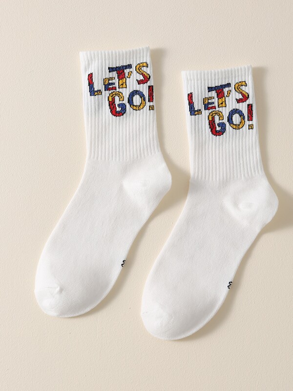 Slogan Graphic Crew Socks