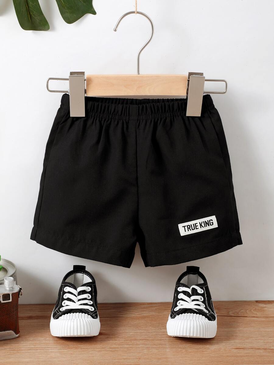 Đứa bé trai Thư được vá Quần short - màu đen - Xem 1