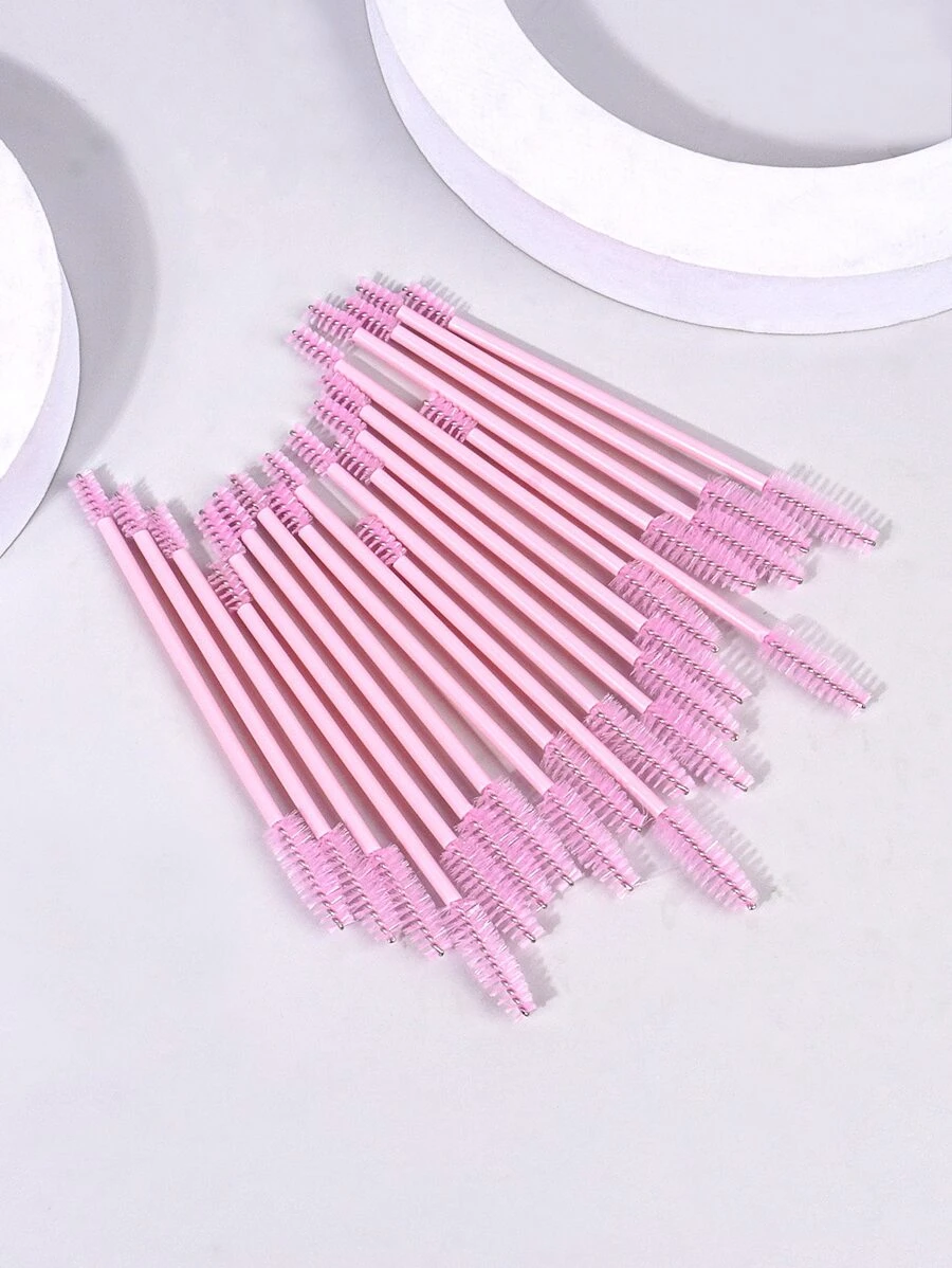 20支装双头柔韧睫毛刷，粉色眉刷，眉刷，眼影刷，螺旋刷，赠品