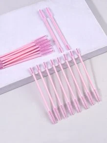 20支装双头柔韧睫毛刷，粉色眉刷，眉刷，眼影刷，螺旋刷，赠品 - 粉色 - 查看 3