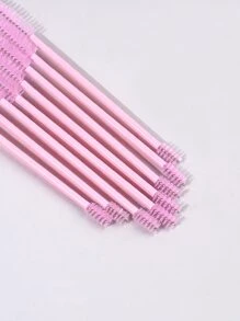 20支装双头柔韧睫毛刷，粉色眉刷，眉刷，眼影刷，螺旋刷，赠品 - 粉色 - 查看 6