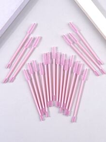 20支装双头柔韧睫毛刷，粉色眉刷，眉刷，眼影刷，螺旋刷，赠品 - 粉色 - 查看 8