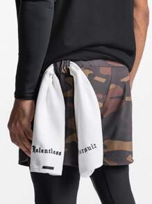 Men Camo Print 2 In 1 Phone Pocket Sports Trousers - Multicolor - View 2