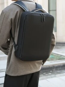 Men USB Charging Port Laptop Backpack - Black - View 3
