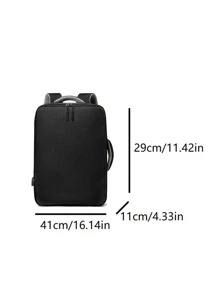 Men USB Charging Port Laptop Backpack - Black - View 4