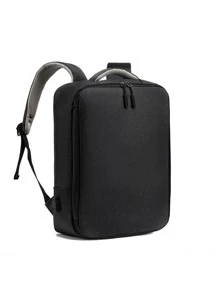 Men USB Charging Port Laptop Backpack - Black - View 5